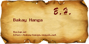 Bakay Hanga névjegykártya